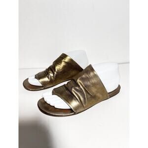 Marsell EUC Metallic Leather Arsella Flip Flop Flat Sandal Size 37 EU 7 US $765